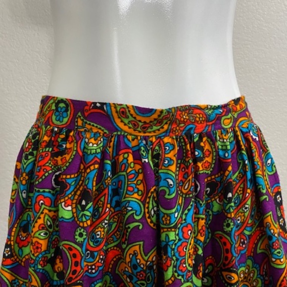 Vintage 80's Handmade Paisley Rosewood Maxi Skirt - Picture 5 of 7